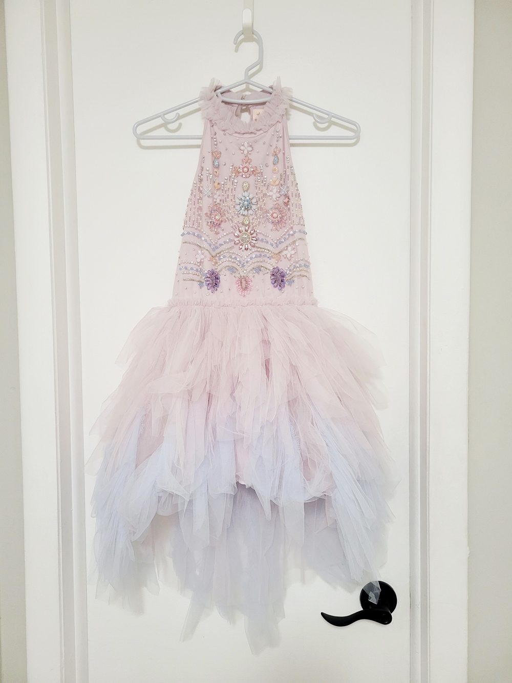 Tutu Du Monde Girls Pastel Pink Beaded Tulle Dress